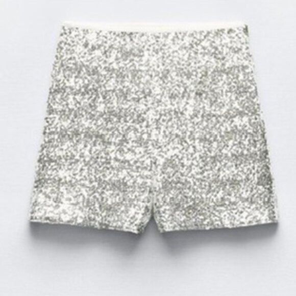 Zara Sequin High Waisted Shorts Size XS - Picture 2 of 6